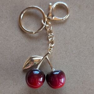 Red Cherry Keychain Bag Charm